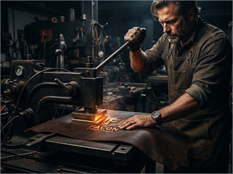 Leather artisan working in FACON private-label production
